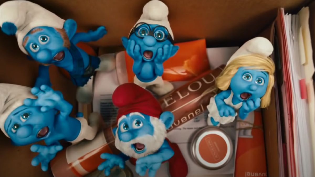 The Smurfs screaming in a box in The Smurfs