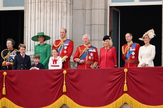 King Charles and the rest of the royal family on the Buckingham Palace balcony for Trooping the Colour