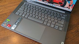 Lenovo Slim Pro 7 keyboard and touchpad.