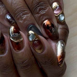 Organic chrome nails.