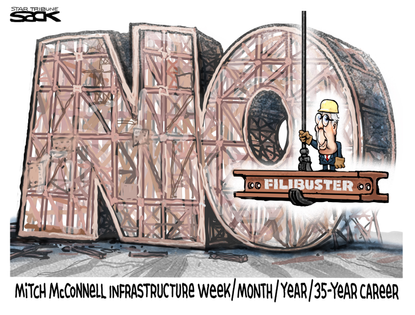 Political Cartoon U.S. mcconnell filibuster