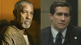 Denzel Washington and Jake Gyllenhaal in a side-by-side photo.