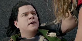 Matt Damo as Actor Loki spouting out lines in Thor: Ragnarok
