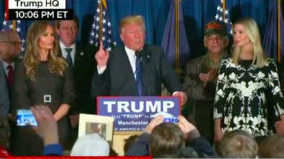 Donald Trump gives New Hampshire victory speech.
