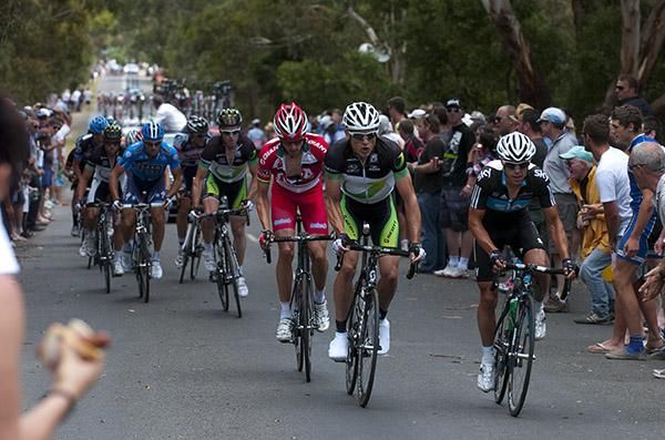 No time for sausages for these boys on the climb up Mt.Buninyong.