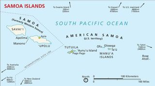 American Samoa is a U.S. territory covering seven islands in the South Pacific.