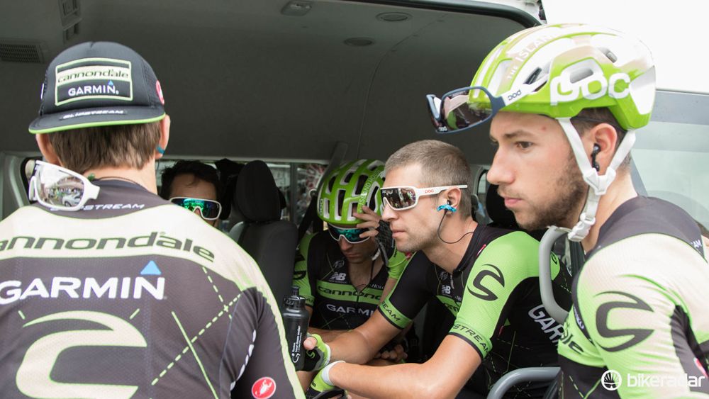 Cannondale-Garmin talk race strategy before stage two