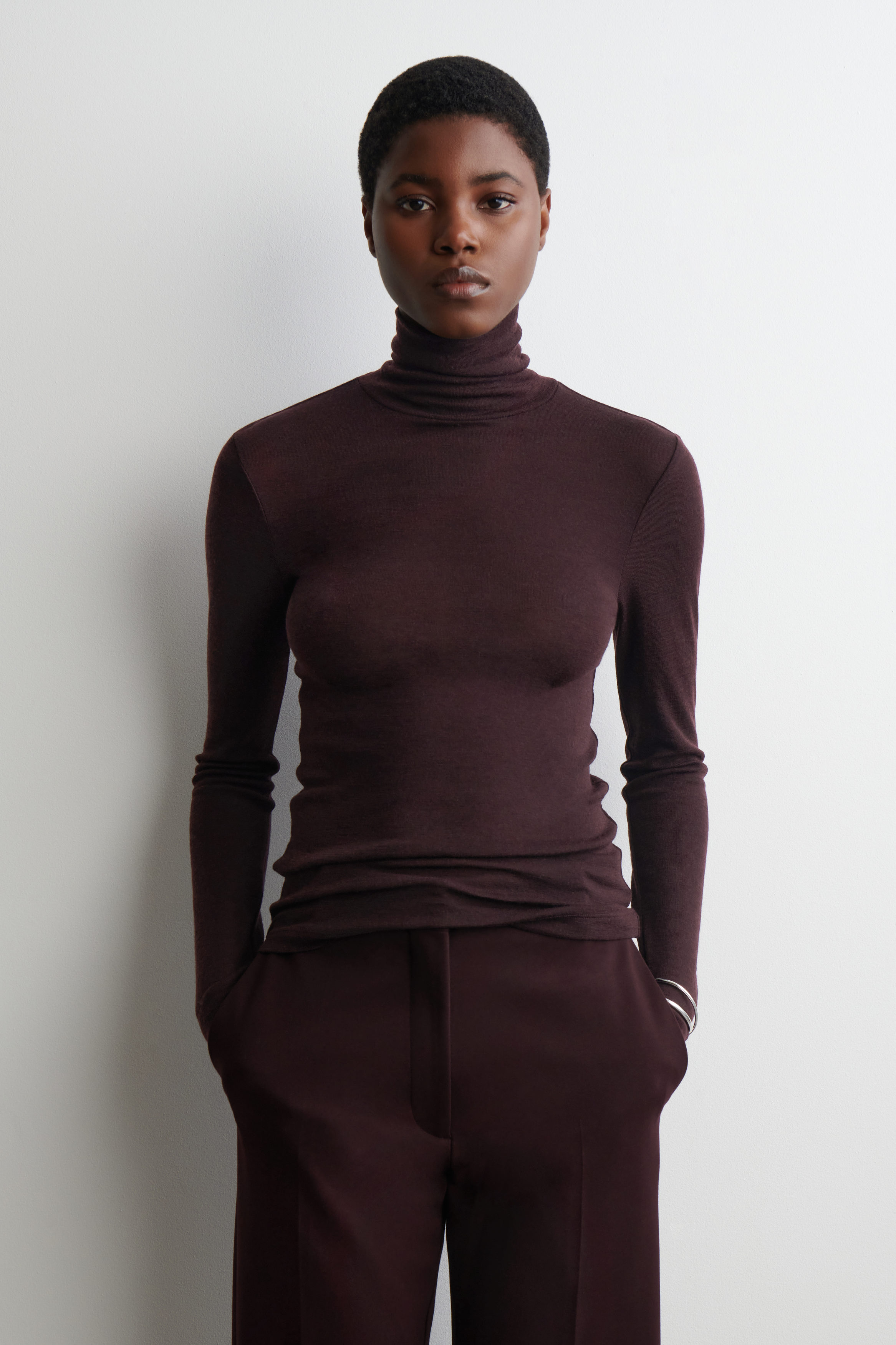 Merino Wool High-Neck Top