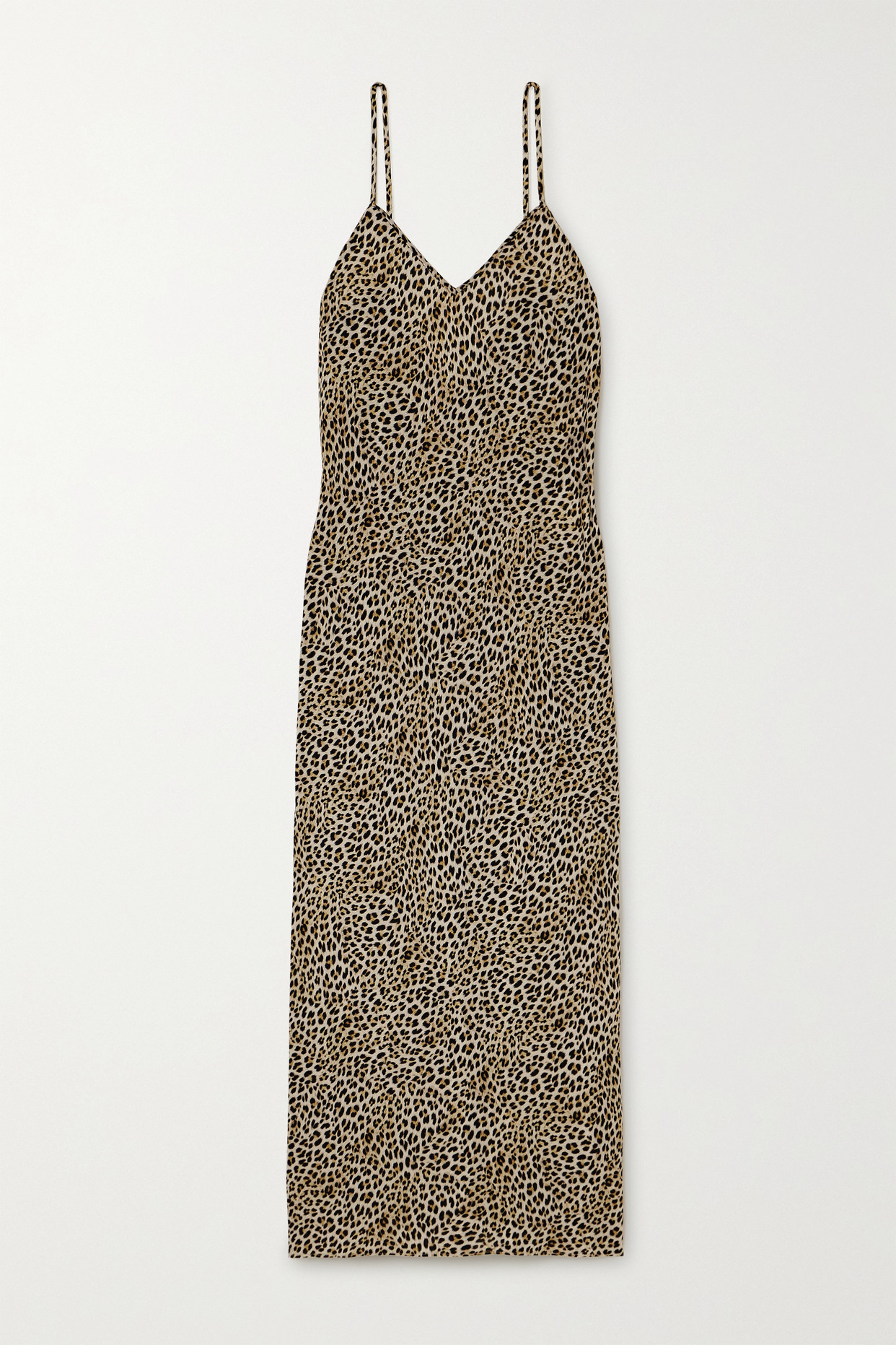 Leopard-Print Georgette Midi Dress