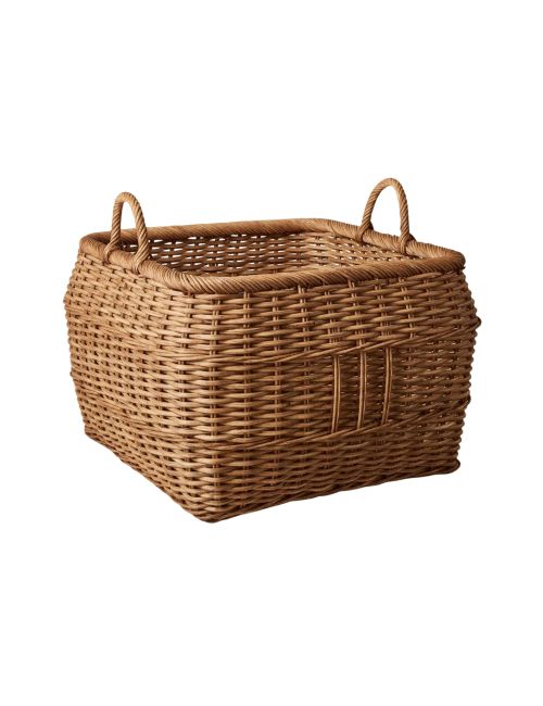 Large Square Rattan Harvest Basket