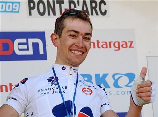 J&eacute;r&eacute;my Roy (Fran&ccedil;aise des Jeux) gives the thumbs up after scoring a big win in stage five.