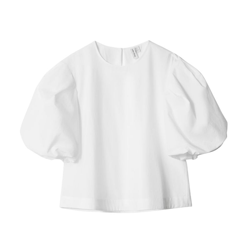 Image of white puff sleeve blouse