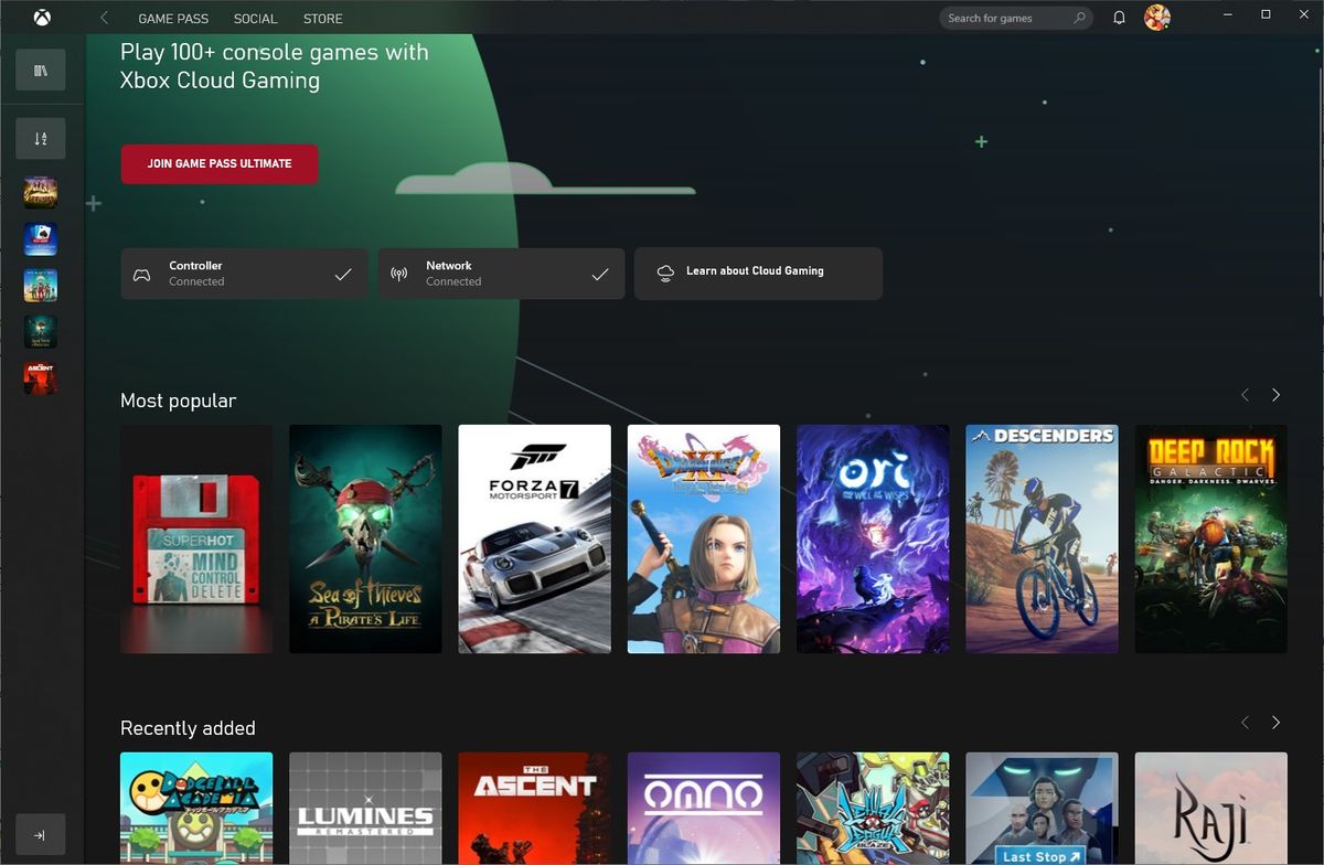 Xbox cloud streaming is now available in the Windows app