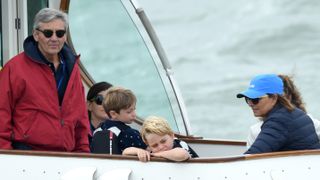 Michael Middleton, Prince George and Carole Middleton attend the King's Cup Regatta