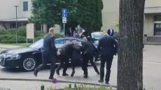 Camera footage of Slovakian Prime Minister Robert Fico after being shot