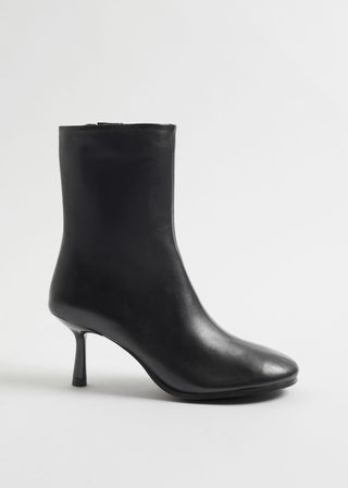 Heeled Leather Ankle Boots