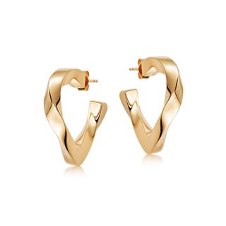 TWISTED HEART HOOP EARRINGS, £105