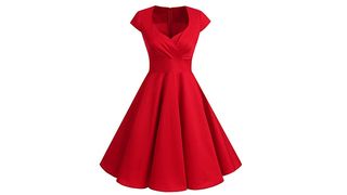 A red vintage style dress.