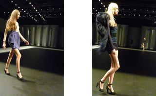 The mix of fluid fabrics, leather and fur resulted in an ultra-feminine collection