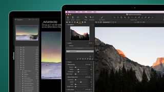 Two Apple MacBooks with Lightroom and Capture One on their screens