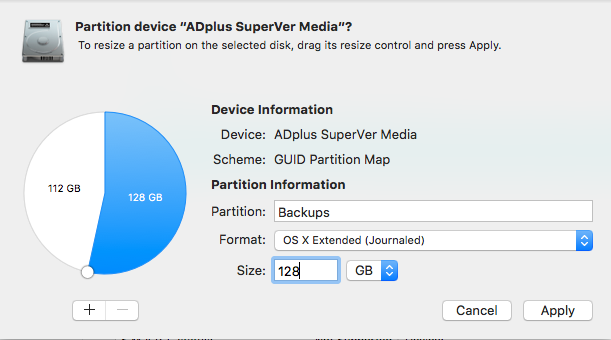 disk utility timemachine partition