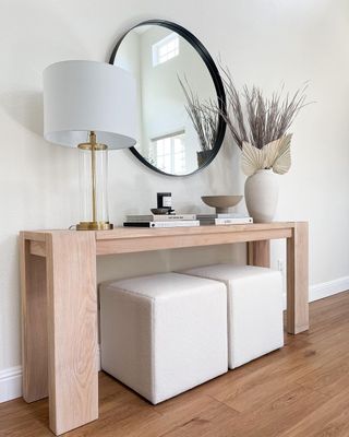 Entryway with table and mirror