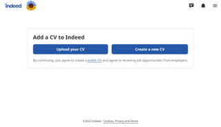 Indeed CV website screenshot