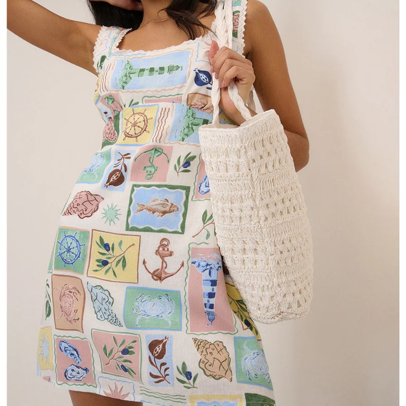Nobody's Child, White Print Ciara Mini Dress