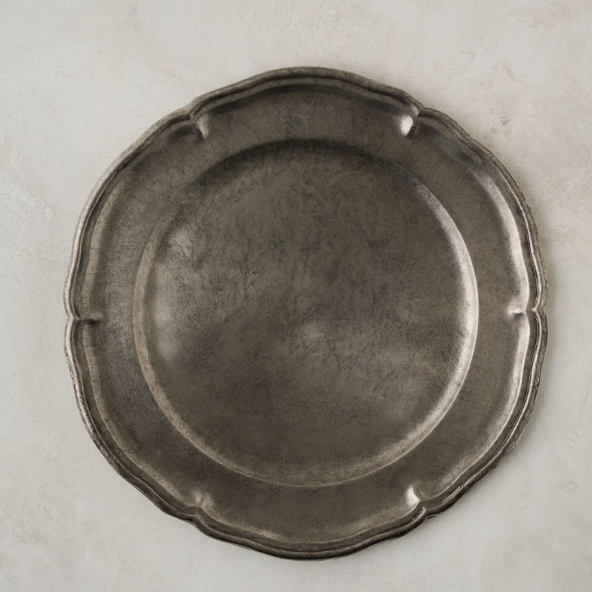 Vintage-Inspired Pewter Charger