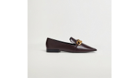 Mango Leather Loafers with Chain, $99.99