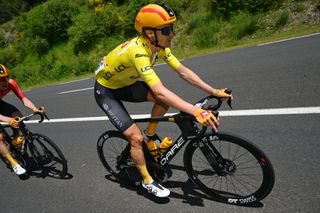 Critérium du Dauphiné stage 3: Magnus Cort (Uno-X Mobility) enjoys the sunshine mid-stage