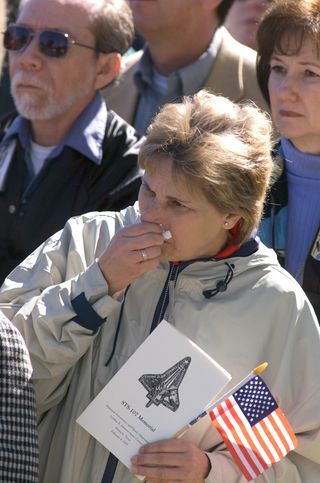 Holly Leonard During the Columbia Memorial Service