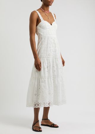 Richillieu Broderie Anglaise Cotton Midi Dress