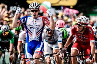Arnaud Demare wins stage 18 at the Tour de France ahead of Christophe Laporte