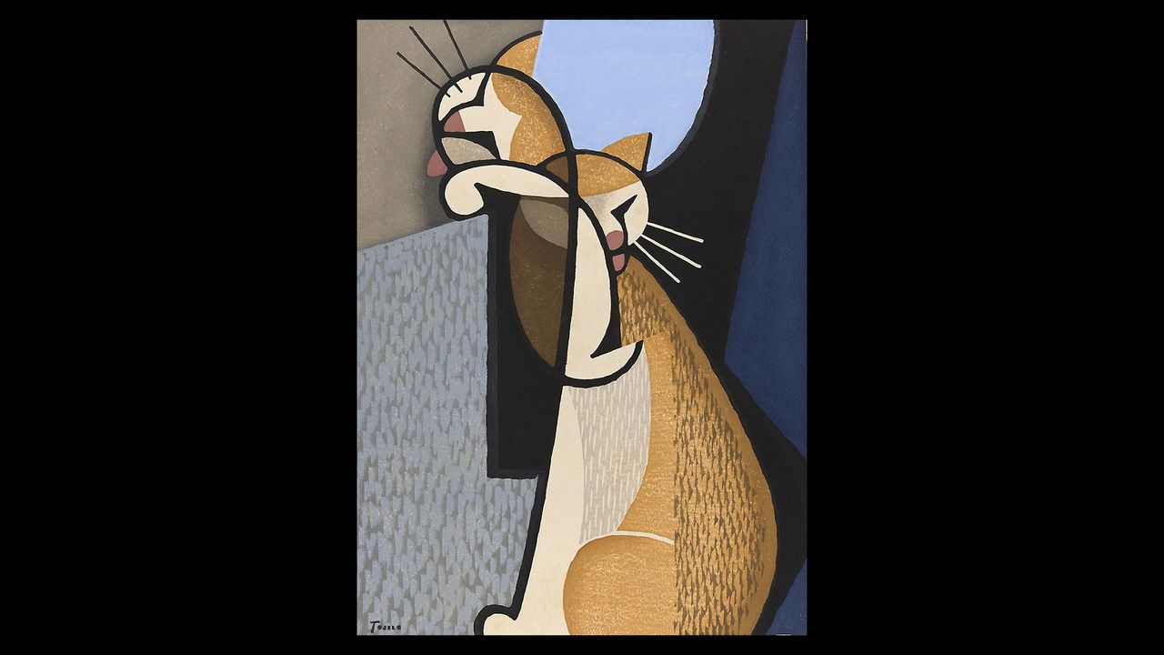 Cat Making Up 1962 Inagaki Tomoo