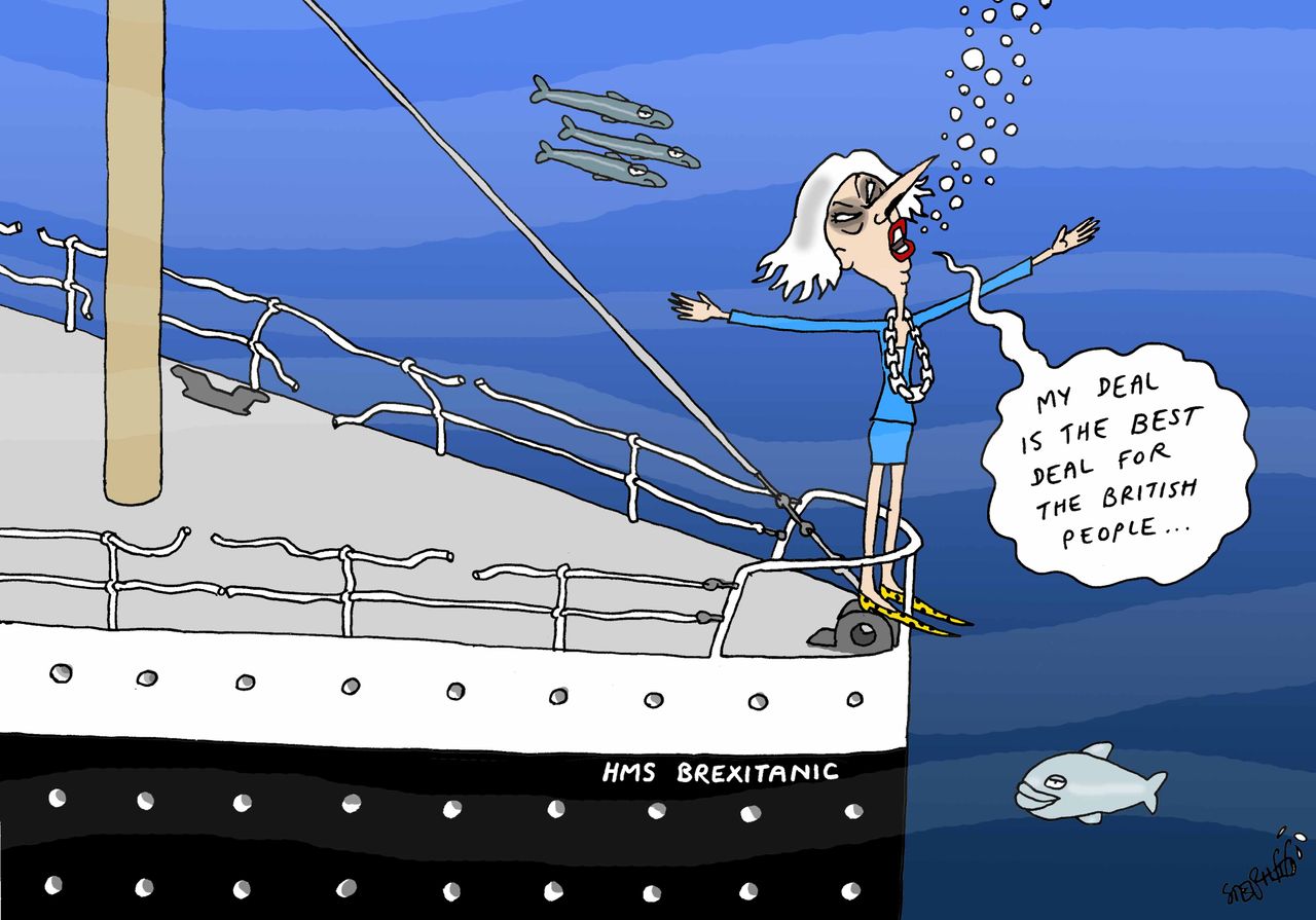 Political cartoon World Theresa May Brexit&amp;amp;nbsp;Titanic