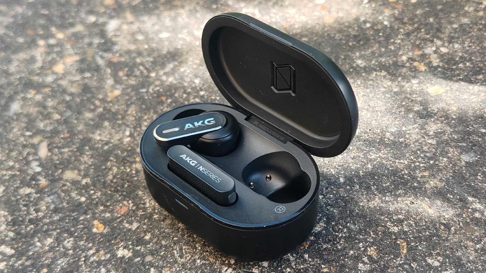 The AKG N5 on a stone wall