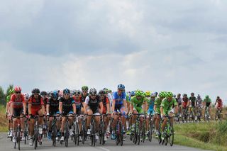 The peloton on stage four of the 2014 Tour de France