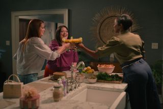 JoAnna Garcia Swisher as Maddie, Brooke Elliott as Dana Sue, Heather Headley as Helen in episode 305 of Sweet Magnolias