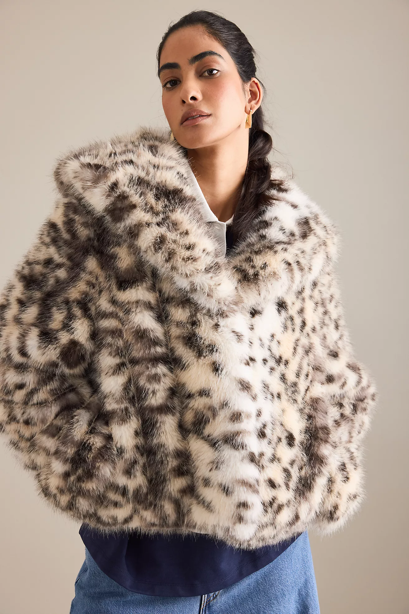 By Anthropologie Faux-Fur Shawl Coat