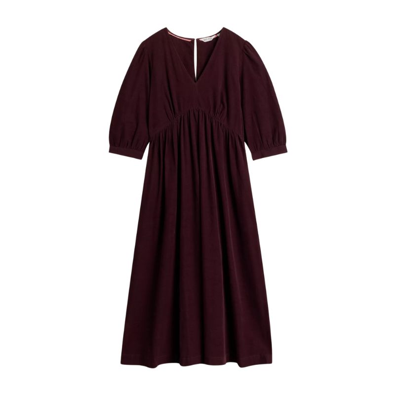 A cut out of a burgundy midi dress by White Stuff