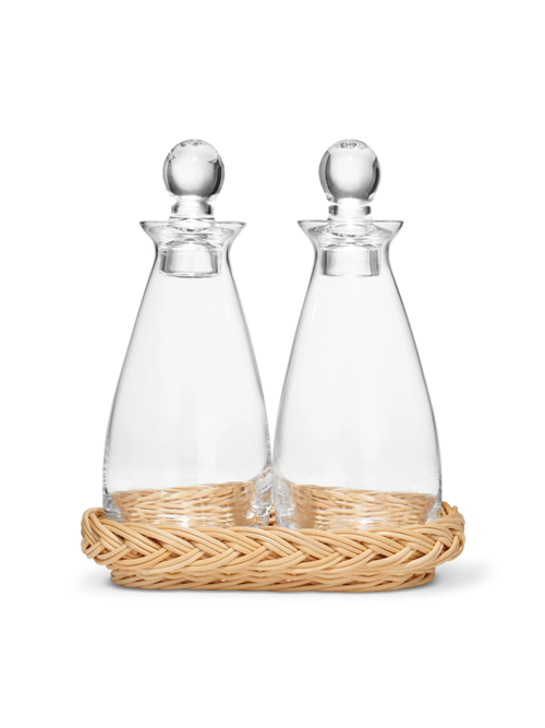 Freya Rattan Oil and Vinegar Bottle Set