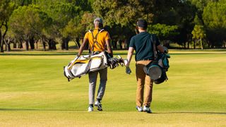 Golfers carrying the best golf bags