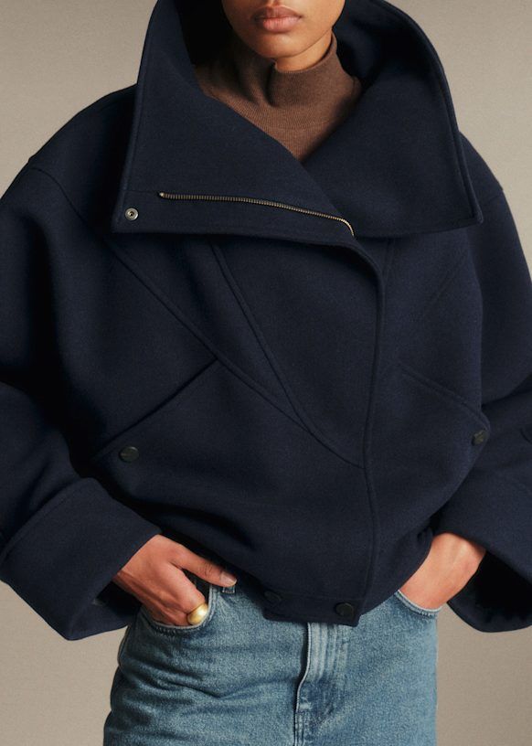 Jule Jacket - Navy - Grs Certified Recycled Wool - S&amp;eacute;zane