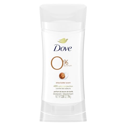 Dove 0% Aluminum Deodorant Stick Non Irritating Deodorant for Underarm Care Shea Butter Kindest Aluminum Free Deodorant 2.6 Oz