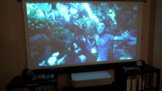 Epson LS800 UST projector showing scene from Avatar 2