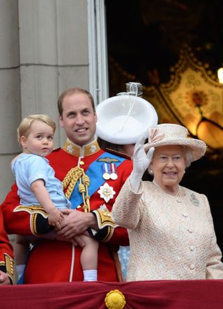 Prince William, Prince George and Queen Elizabeth Trooping of Colour 2015