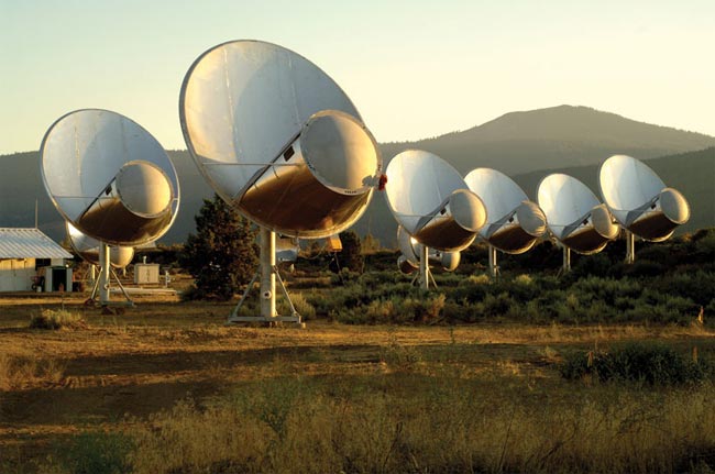 A look at the SETI Institute's Allen Telescope Array at Hat Creek Observatory about 290 miles northeast of San Francisco, Calif.