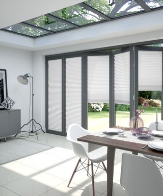 ClickFIT Bifold door blind in pure white by Blinds2Go