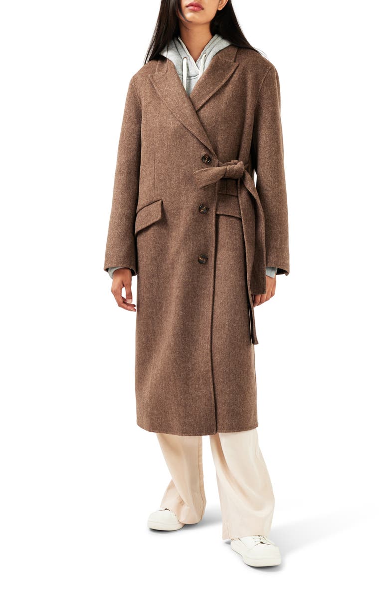 Right There Side Tie Wool Blend Coat